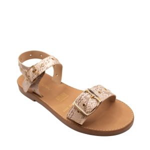 Sandalia Color Víbora Latte